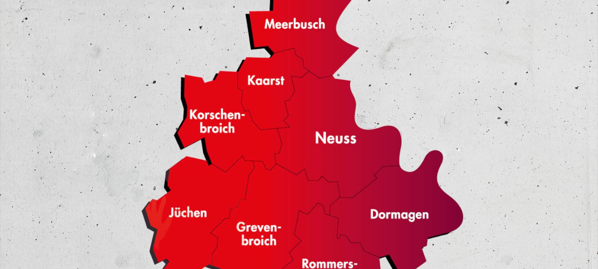 Karte Rhein-Kreis Neuss