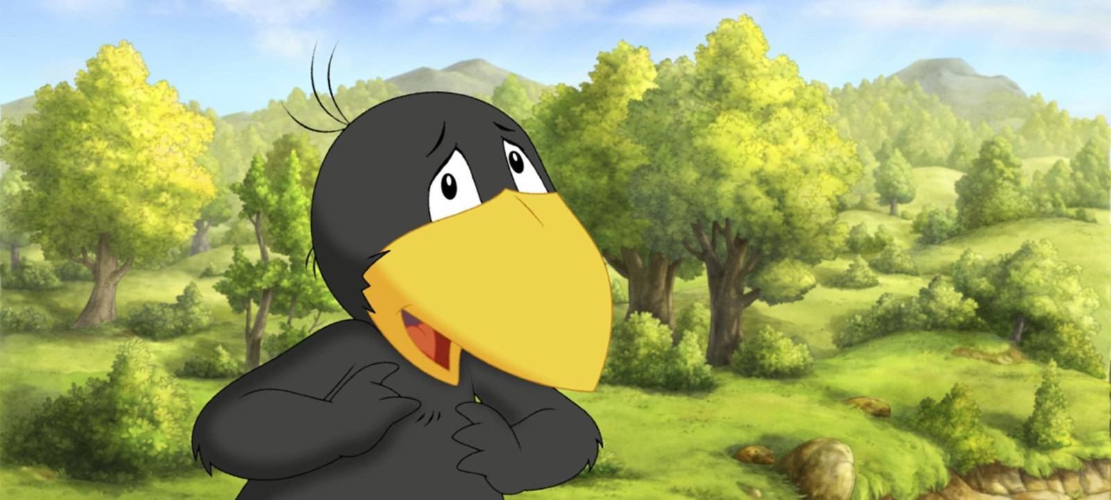 Der Rabe Socke auf Schatzsuche.