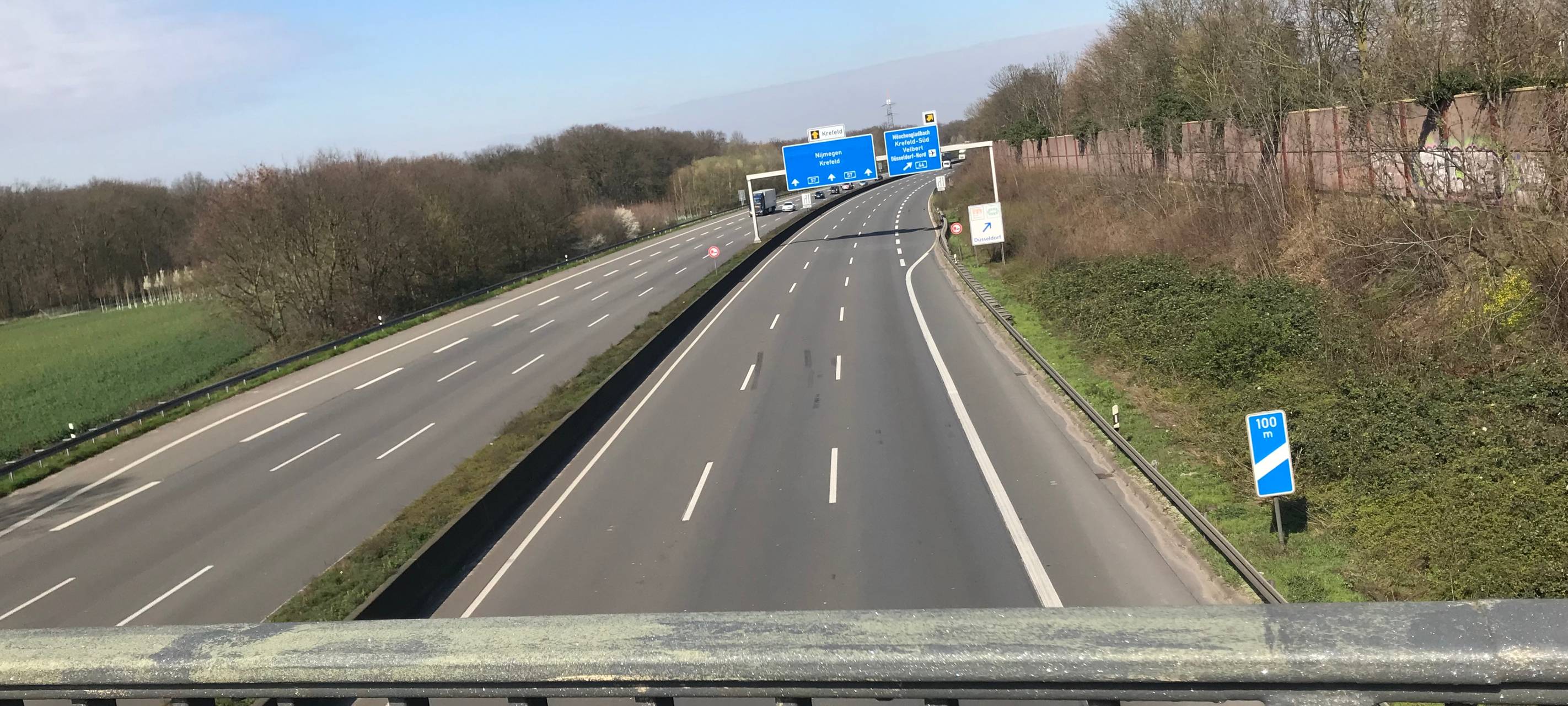 Corona sorgt für freie Autobahnen