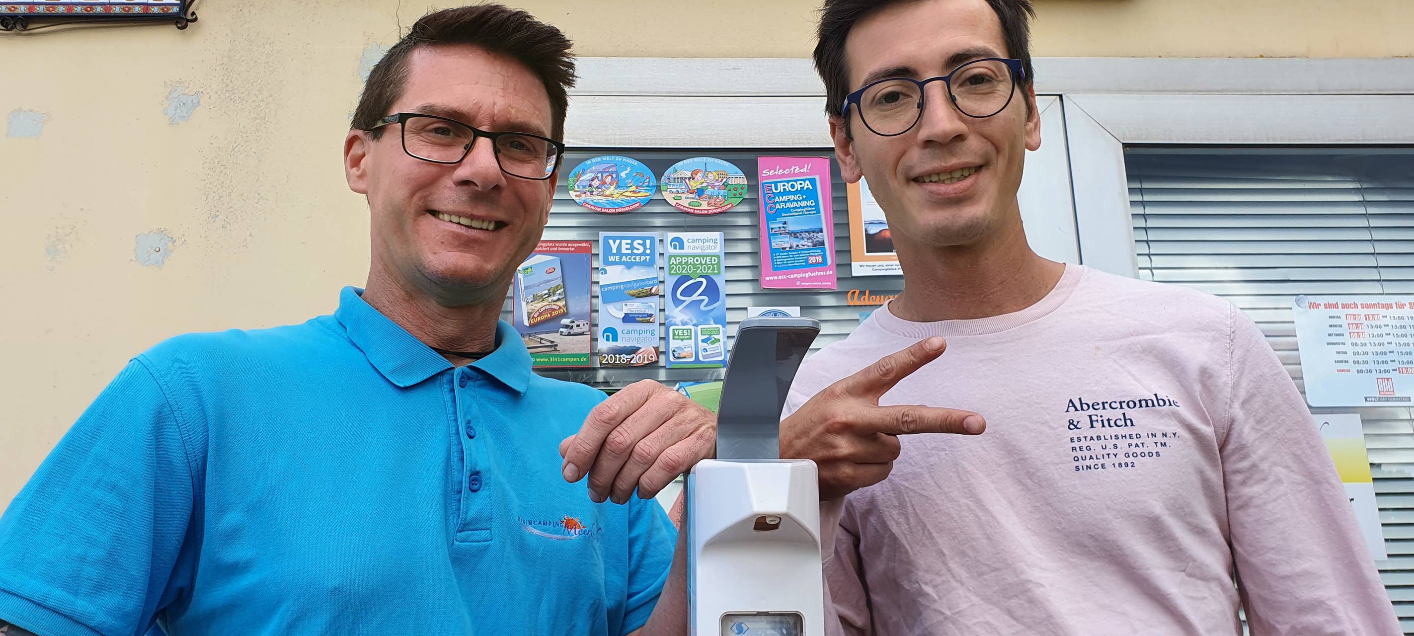 Desinfektionsmittel mit Duft beim Rheincamping in Meerbusch