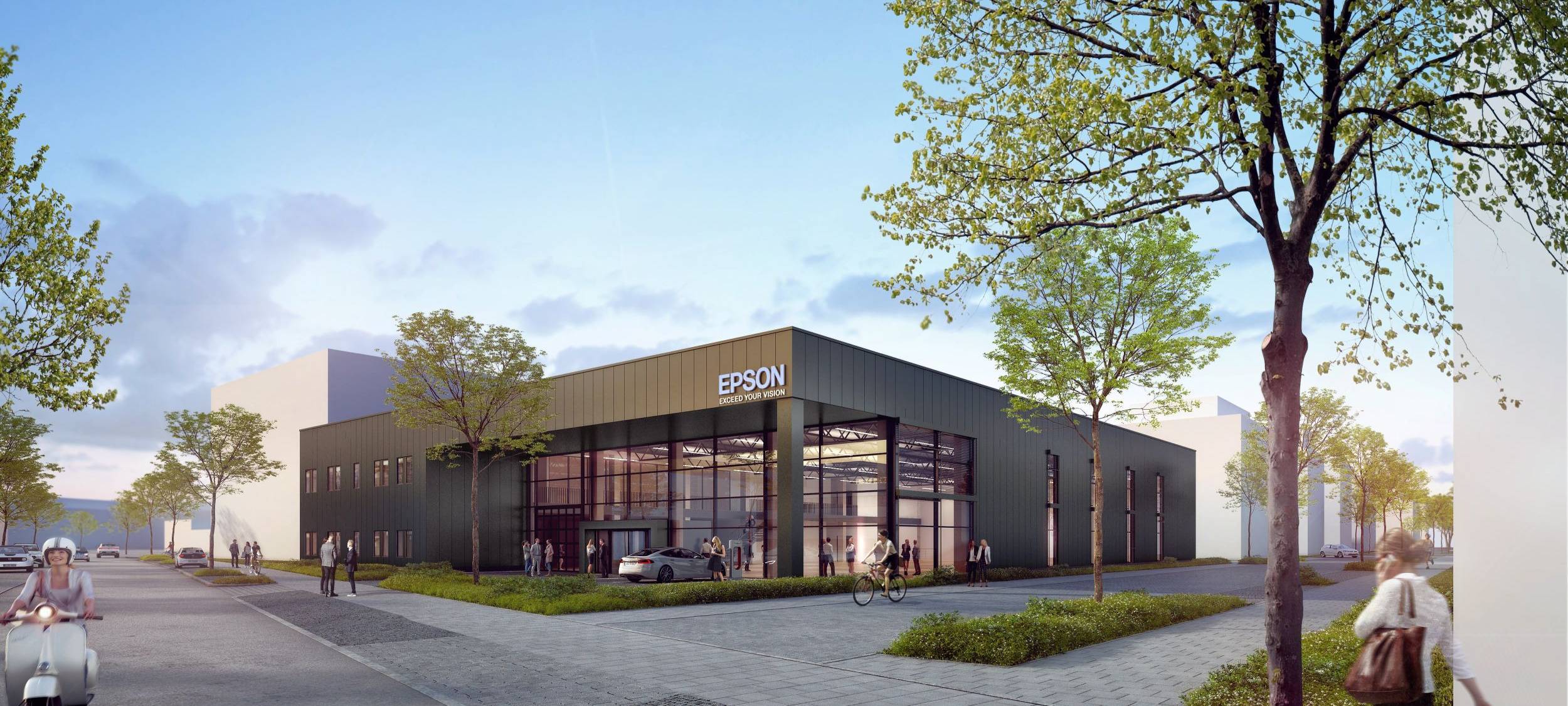 Epson plant Neubau auf ehemaligem Pierburg-Gelände in Neuss