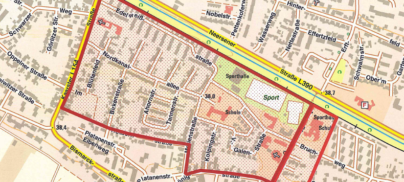 Karte Holzbüttgen Grundwasserverunreinigung